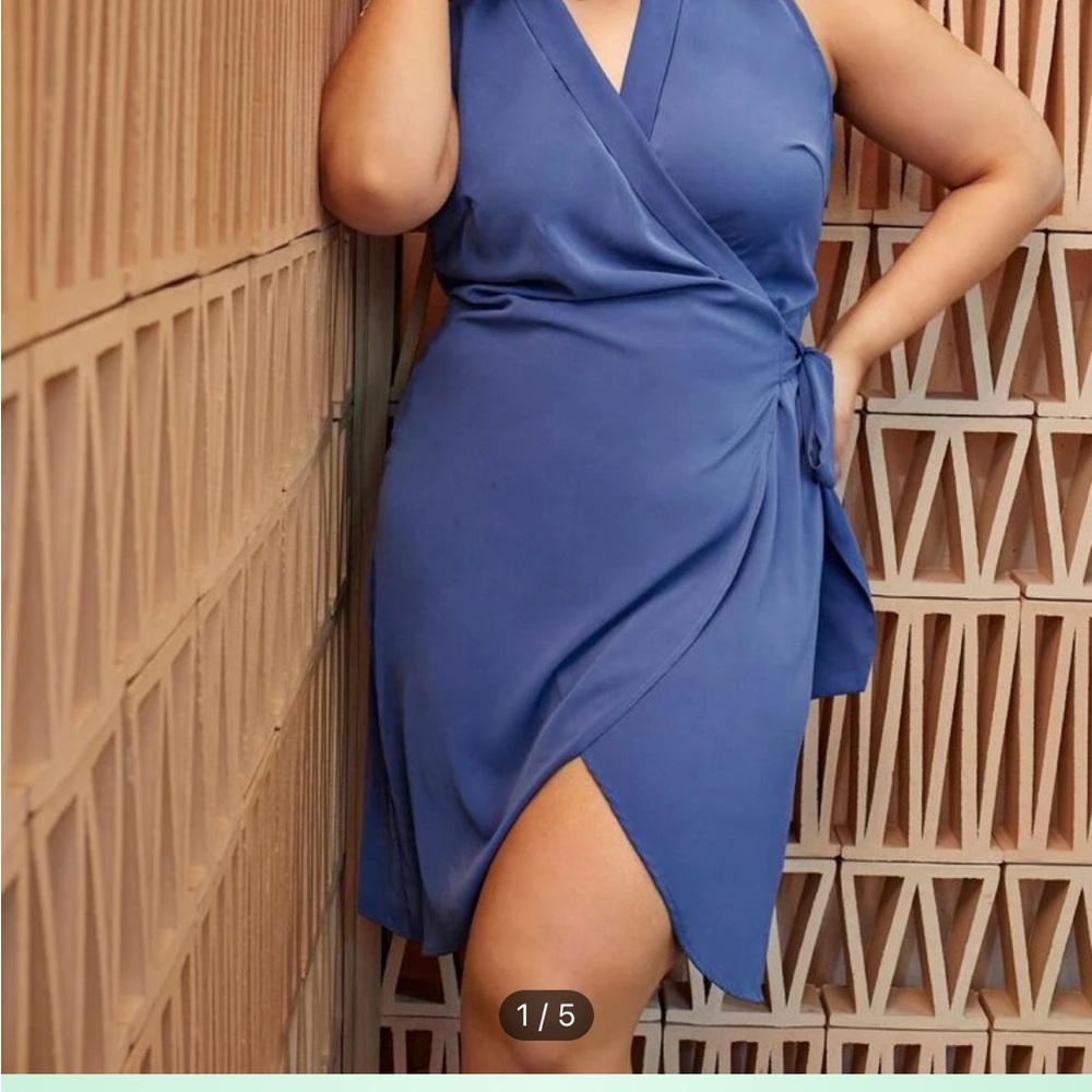 Blue wrap dress
